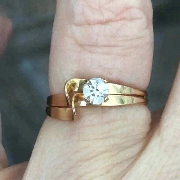 Size 5, 10k Gold Filled Austrian Crystal Engagement Wedding Handmade Ring NWT - Picture 1 of 12